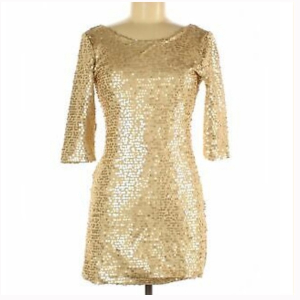 LoveTease gold sequin mini dress size S